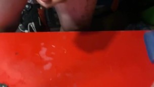 Quick Mirror wank and cum