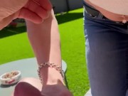 small blowjob Sunday afternoon with her cigarette and I cum on her small breasts to replace the suns 11/16