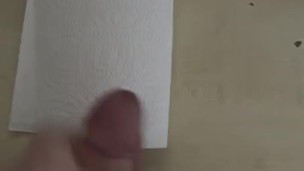 Quick jerk cum on some paper