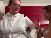 Students fuck at a party, make porn, and make their stepmom squirt! Behind the scenes! 5/16