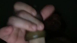 Southern hunk standing while stroking his huge cock