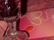 the wine made me horny i masturbate with tongue toy💦 1/16