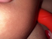 the wine made me horny i masturbate with tongue toy💦 13/16