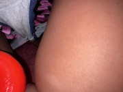 the wine made me horny i masturbate with tongue toy💦 14/16