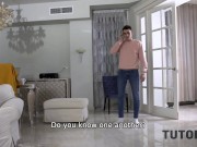 TUTOR4K. Student agrees to practice sex with debtor's blue-eyed stepmom 3/16