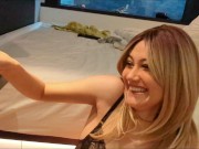 POV HJ - gorgeous blond dirty talk, giggling, perfect edging handjob. oops cumshot 13/16