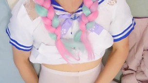 Hololive aqua masturbation and cum in pantyhouse