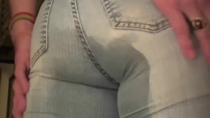 I slowly rewet my still-damp jeans!