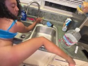 Ebony hothead anal addicted teen fuck stepdad in the kitchen 14/16