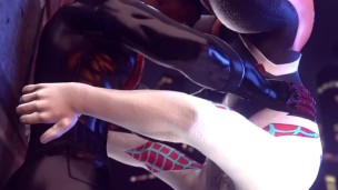 Spider-Kiss Blowjob: Miles Morales x Male Spider-Gwen part 2