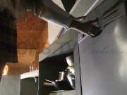 Busty Big Boobs Sexy Horny and Hot Housewife in a Miniskirt without underwear shows her tight and wet pussy with thick legs 5/16