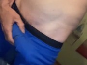 Playing with my bulge in new boxers 4/16