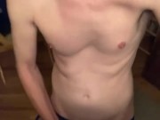 Playing with my bulge in new boxers 7/16