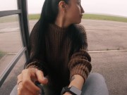 Risky Public Blowjob on a Bus Station near the Road - Almost Caught! - Black Lynn 16/16