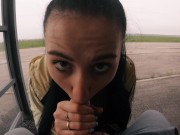 Risky Public Blowjob on a Bus Station near the Road - Almost Caught! - Black Lynn 6/16