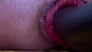 gorgeous wet rosebud gets fucked by a long dildo and doesn't close anymore