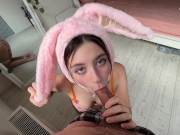 Hungry Bunny Gets Deep Sucking Big Dick And Eating Cum To Satisfy 11/16