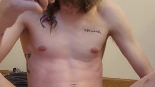 Two dildos one hole with feet and a huge cumshot