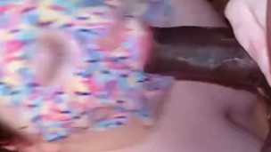 Cream pie filled glazed donut deepthroat