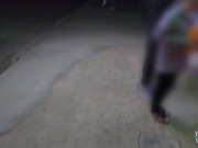 Public sex. She sucks my cock on street. Anal on terrace of building. Part 1-2