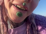 Onlyfans tattoo girl Anuskatzz has outdoor sex at a puplic place and gets a big cumshot in her face 4/16