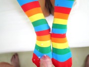 Cum Covered Stockings for Asian Slut 16/16