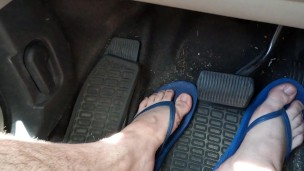 ManToes Pedal Pumping In Tiny Thongs