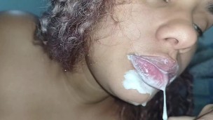 fucks his cum wet dick in the back of my throat while watching dirty porn and ejaculates a lot again