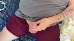cumming after 4 days of nothing. Decided to cum for all the other campers to see. Blinds open
