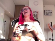 Gamer girl cums on banned Twitch livestream! Cum countdown and nip slip 6/16