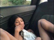 My boyfriend dares me to masturbate in the back seat of the car 9/16
