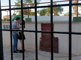 Fucked in public while we are watched from the window