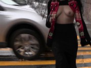 Teaser - Boobs out on a rainy day 4/16