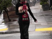 Teaser - Boobs out on a rainy day 9/16