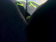 Two socked feet rub against one another - SFW 10/16