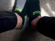 Two socked feet rub against one another - SFW 16/16