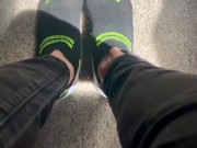 Two socked feet rub against one another - SFW 6/16