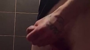 Hot teen boy jerking off his nice cock at work