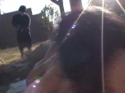 Luckiest man in eastern Japan gets to bathe outdoors with a group of rowdy girls and tapes himself while banging one raw 9/16