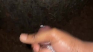 HAIRY Black Teen Jerks Off And Cums Outside