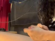 Big nine inch El Salvadorian dick uncut cock CUMMING all over!
