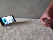 Masturbating with hentai