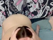 Rough facefuck for cum hungry MILF, she can’t get enough cum 🥵