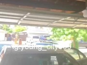 ALMOST CAUGHT !! Neighbor suckin my dick 8/16