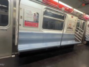 RISKY BLOWJOB, MADE HIM CUM ON NYC SUBWAY 7/16