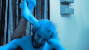 Extremely horny Skinny Avatar male masturbates on a bed for his viewers