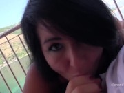 Public sex on the meadow with a stranger! Ass and pussy creampie and facial cumshot 12/16