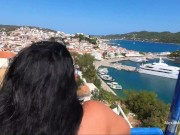 Public sex on the meadow with a stranger! Ass and pussy creampie and facial cumshot 5/16