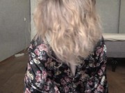 Shaking big saggy tits mature housewife BBW MILF washes the floor. 2/16