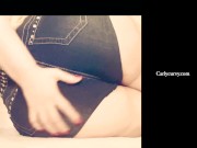 Rubbing my butt in short shorts on the floor!